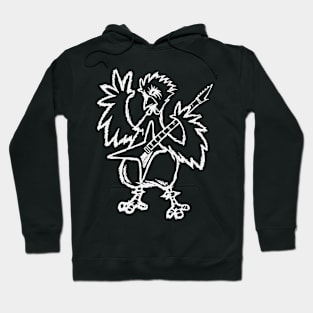 Heavy Metal Band Guitarist Chicken Guitar Playing Chick Gift Hoodie